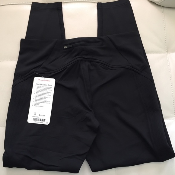 NWT BLACK LULULEMON FAST AS FLEECE TIGHT - Size 10 - Picture 4 of 6